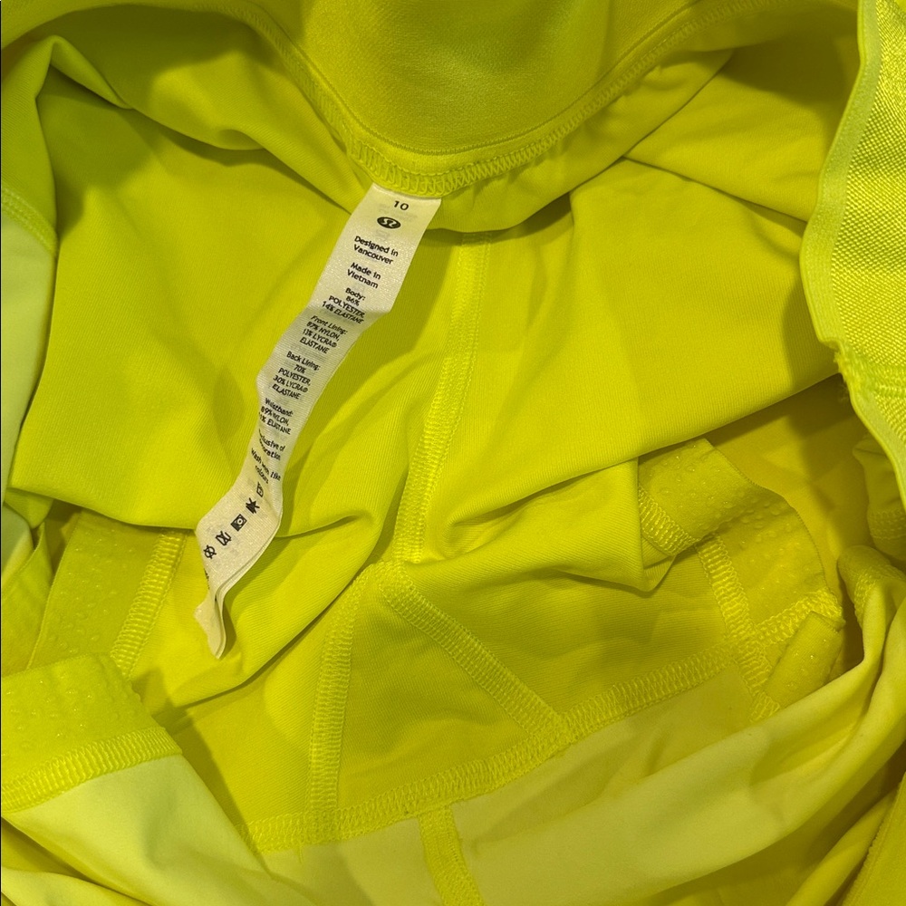 🍋Lululemon Court Rival High-Rise Skirt Long Size 10 Highlight Yellow W8ABUT🍋 - Picture 12 of 16